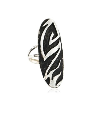 .925 Sterling Silver Handmade Certified Authentic Navajo Native American Ring  26101-2