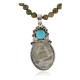 .925 Sterling Silver Handmade Certified Authentic Navajo Natural Jasper and Turquoise Native American Necklace 14747-8-102235