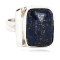 .925 Sterling Silver Handmade Certified Authentic Navajo Natural Lapis Native American Ring  26103-3