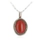 .925 Sterling Silver Handmade Certified Authentic Navajo Natural Red Jasper Native American Necklace 12885-3
