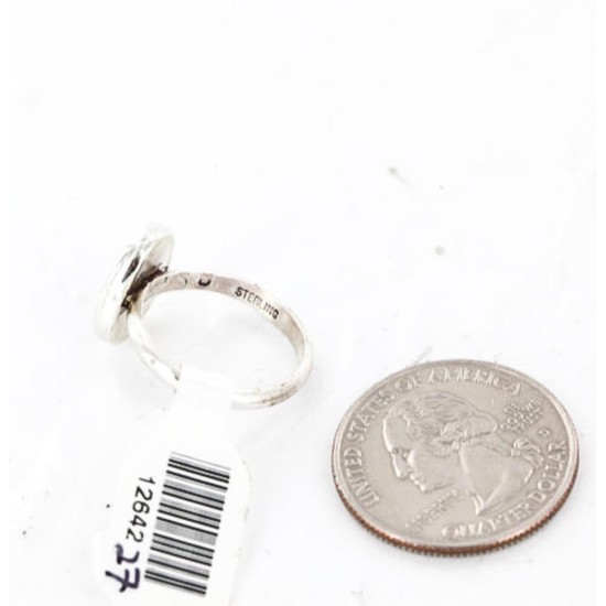 .925 Sterling Silver Handmade Certified Authentic Navajo Natural Spiny Oyster Native American Ring  371060386785