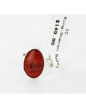.925 Sterling Silver Handmade Certified Authentic Navajo Natural Spiny Oyster Native American Ring  371060386785