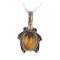 .925 Sterling Silver Handmade Certified Authentic Navajo Natural Tigers Eye Native American Necklace 12674-1