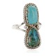 .925 Sterling Silver Handmade Certified Authentic Navajo Natural Turquoise and Turquoise Native American Ring  17002-10