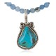 .925 Sterling Silver Handmade Certified Authentic Navajo Natural Turquoise Blue Quartz Native American Necklace 24394-2-16083-7