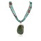 .925 Sterling Silver Handmade Certified Authentic Navajo Natural Turquoise Coral Native American Necklace 14984-15777
