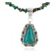 .925 Sterling Silver Handmade Certified Authentic Navajo Natural Turquoise Coral Native American Necklace 24415-5-14820