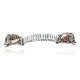 .925 Sterling Silver Handmade Certified Authentic Navajo Natural Turquoise Coral Native American Watchband 1131