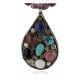 .925 Sterling Silver Handmade Certified Authentic Navajo Natural Turquoise Multicolor Stones Native American Necklace 16048-16047-4