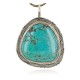 .925 Sterling Silver Handmade Certified Authentic Navajo Natural Turquoise Native American Necklace 15054