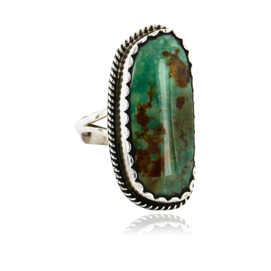 .925 Sterling Silver Handmade Certified Authentic Navajo Natural Turquoise Native American Ring 16741-26 .925 Sterling Silver Handmade Certified Authentic Navajo Natural Turquoise Native American Ring 16741-26