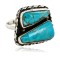 .925 Sterling Silver Handmade Certified Authentic Navajo Natural Turquoise Native American Ring  16827