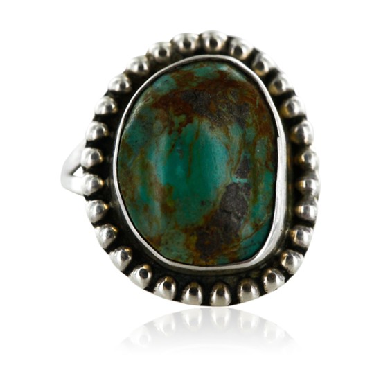 .925 Sterling Silver Handmade Certified Authentic Navajo Natural Turquoise Native American Ring 16960-8 .925 Sterling Silver Handmade Certified Authentic Navajo Natural Turquoise Native American Ring 16960-8