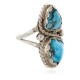 .925 Sterling Silver Handmade Certified Authentic Navajo Natural Turquoise Native American Ring  16981