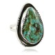 .925 Sterling Silver Handmade Certified Authentic Navajo Natural Turquoise Native American Ring  16997-1