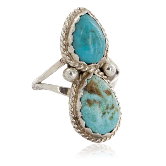 .925 Sterling Silver Handmade Certified Authentic Navajo Natural Turquoise Native American Ring 17002-1 .925 Sterling Silver Handmade Certified Authentic Navajo Natural Turquoise Native American Ring 17002-1