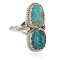 .925 Sterling Silver Handmade Certified Authentic Navajo Natural Turquoise Native American Ring  17002-7