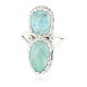 .925 Sterling Silver Handmade Certified Authentic Navajo Natural Turquoise Native American Ring 18187-11