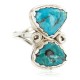 .925 Sterling Silver Handmade Certified Authentic Navajo Natural Turquoise Native American Ring 18187-6