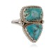 .925 Sterling Silver Handmade Certified Authentic Navajo Natural Turquoise Native American Ring 2 17002-13