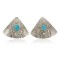 .925 Sterling Silver Handmade Certified Authentic Navajo Natural Turquoise Stud Native American Earrings 24439-10
