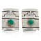 .925 Sterling Silver Handmade Certified Authentic Navajo Natural Turquoise Stud Native American Earrings 24439-8
