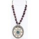 .925 Sterling Silver Handmade Certified Authentic Navajo Turquoise Purple Spiny Oyster Native American Necklace 390829391592
