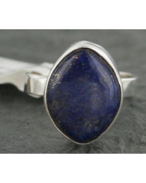 .925 Sterling Silver Handmade Certified Authentic Navajo Silver Natural Lapis Native American Ring  390679642788