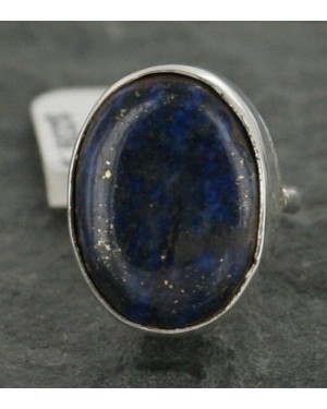 .925 Sterling Silver Handmade Certified Authentic Navajo Silver Natural Lapis Native American Ring  390684360720