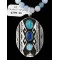 .925 Sterling Silver Handmade Navajo Turquoise and Lapis Native American Necklace 390902481404