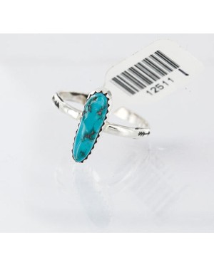 .925 Sterling Silver Handmade Certified Authentic Navajo Turquoise Arrow Native American Ring  371046469273