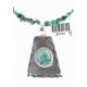 .925 Sterling Silver Handmade Certified Authentic Navajo Turquoise Native American Necklace 371008025084