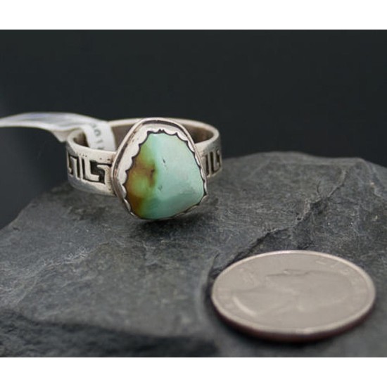 .925 Sterling Silver Handmade Certified Authentic Navajo Turquoise Native American Ring  370913482135