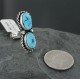 .925 Sterling Silver Handmade Certified Authentic Navajo Turquoise Native American Ring  370922333897