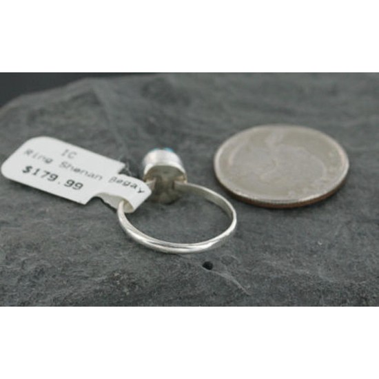 .925 Sterling Silver Handmade Certified Authentic Navajo Turquoise Native American Ring  370922473153