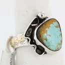 .925 Sterling Silver Handmade Navajo Turquoise Native American Ring 370985414391