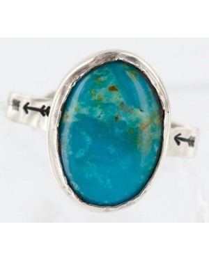 .925 Sterling Silver Handmade Certified Authentic Navajo Turquoise Native American Ring  371010651349