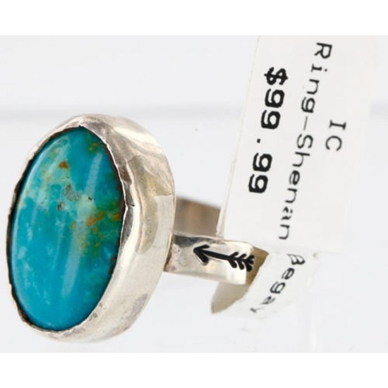 .925 Sterling Silver Handmade Certified Authentic Navajo Turquoise Native American Ring  371010651349