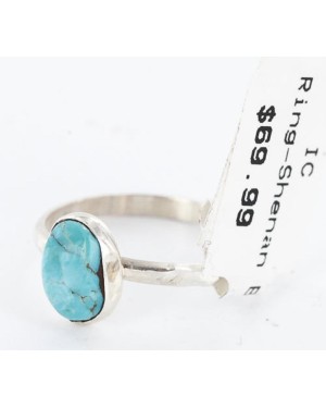 .925 Sterling Silver Handmade Certified Authentic Navajo Turquoise Native American Ring  371017246479