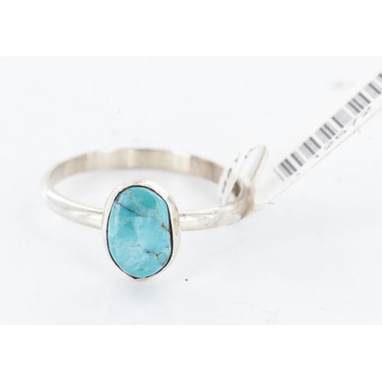 .925 Sterling Silver Handmade Certified Authentic Navajo Turquoise Native American Ring  371017246479
