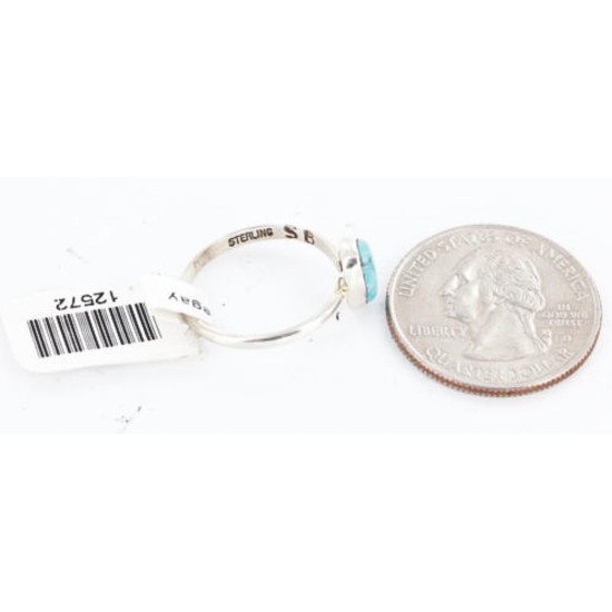 .925 Sterling Silver Handmade Certified Authentic Navajo Turquoise Native American Ring  371017246479