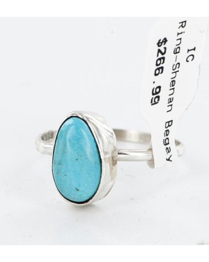 .925 Sterling Silver Handmade Certified Authentic Navajo Turquoise Native American Ring  371029349912