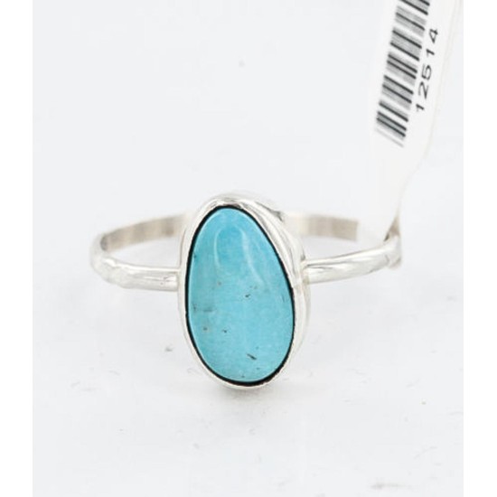 .925 Sterling Silver Handmade Certified Authentic Navajo Turquoise Native American Ring  371029349912