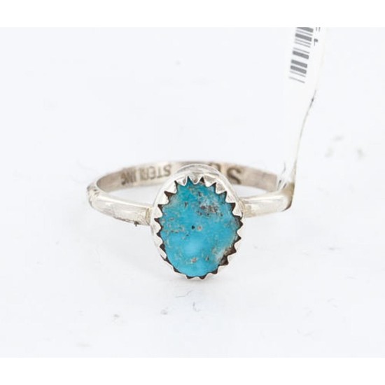 .925 Sterling Silver Handmade Certified Authentic Navajo Turquoise Native American Ring  371043589148