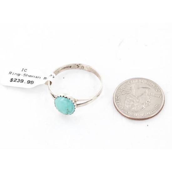 .925 Sterling Silver Handmade Certified Authentic Navajo Turquoise Native American Ring  371060558525