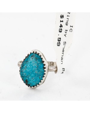 .925 Sterling Silver Handmade Certified Authentic Navajo Turquoise Native American Ring  371061174395