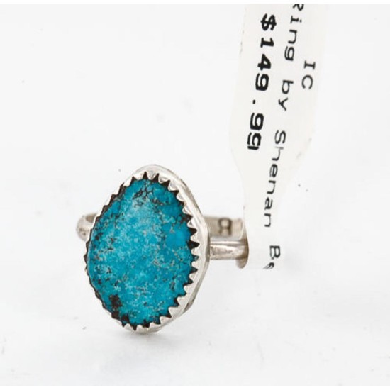 .925 Sterling Silver Handmade Certified Authentic Navajo Turquoise Native American Ring  371061174395