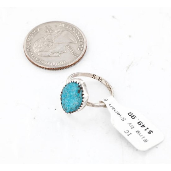 .925 Sterling Silver Handmade Certified Authentic Navajo Turquoise Native American Ring  371061174395