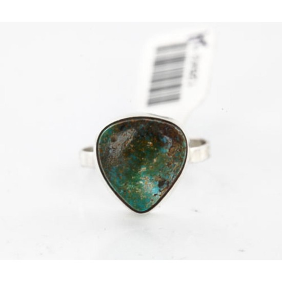 .925 Sterling Silver Handmade Certified Authentic Navajo Turquoise Native American Ring  371062016469