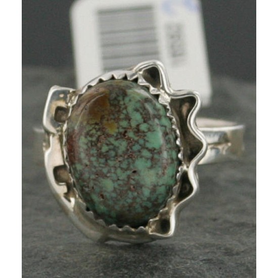 .925 Sterling Silver Handmade Certified Authentic Navajo Turquoise Native American Ring  390682147716